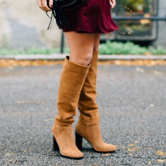 Sam Edelman Victoria Brown Suede Leather Knee High Boots Sz 11 Like New Preowned - Picture 8 of 9